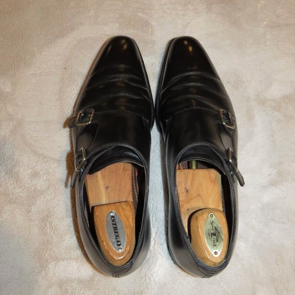 Crockett & Jones Seymour2 Black Calf Leather Double Monk Strap Loafer 9E - Picture 6 of 9
